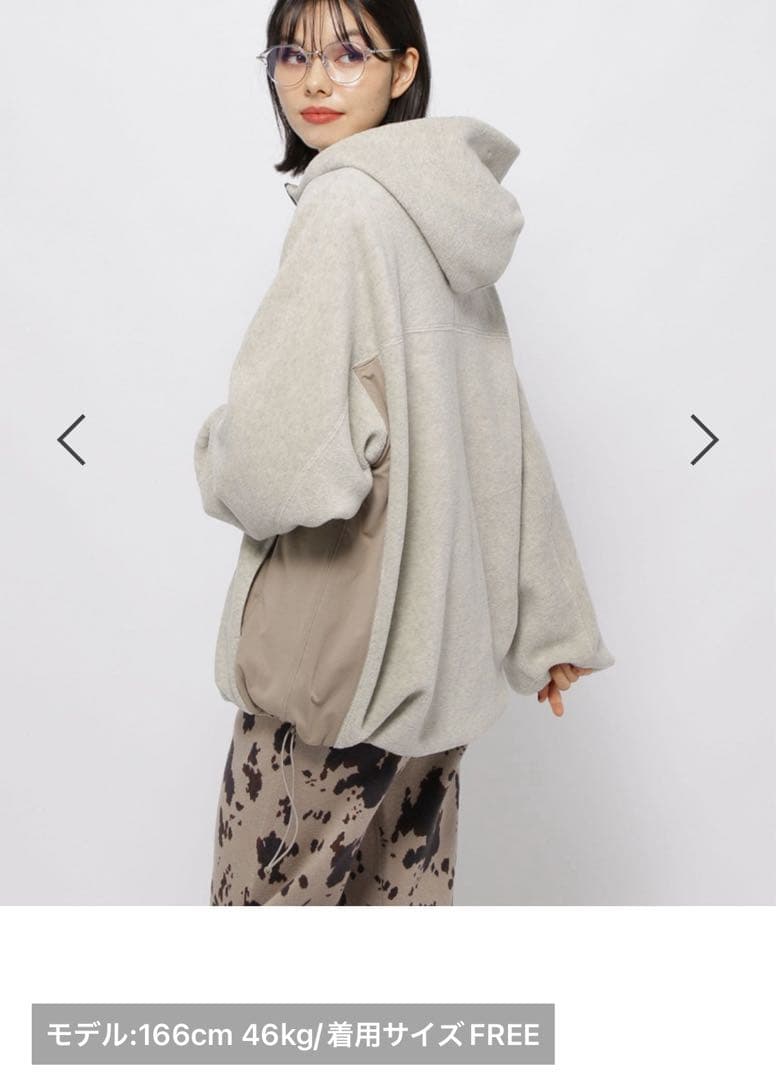 niko and… ソフトフリース切り替えzipパーカー　完売品　ベージュ