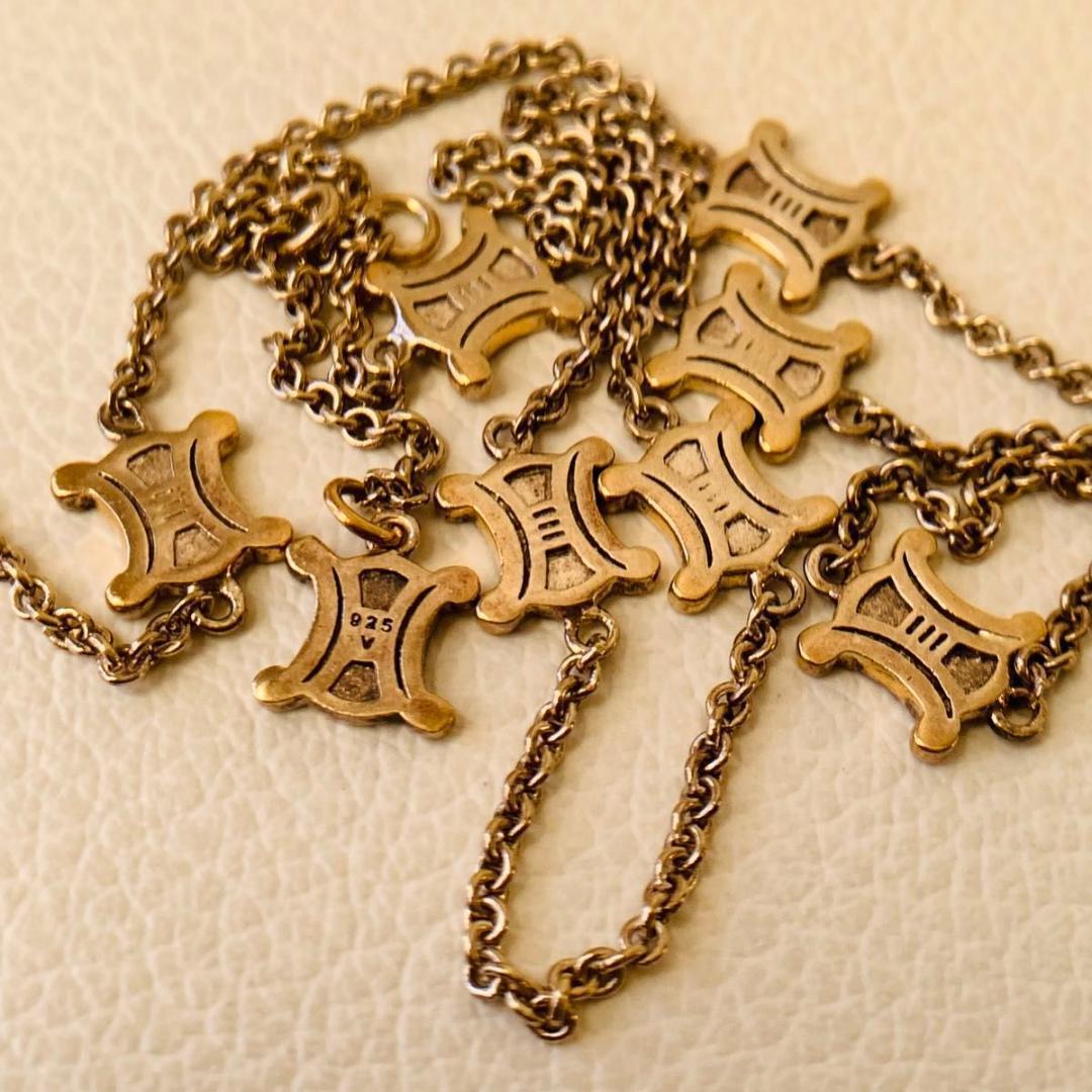 希少 925 SV セリーヌ silver マカダム ステーション ネックレス