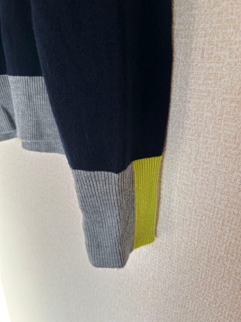 メッセージプリント トレーナー ネイビー/イエロー　2way