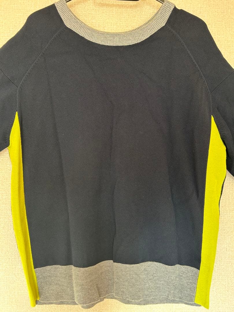 メッセージプリント トレーナー ネイビー/イエロー　2way