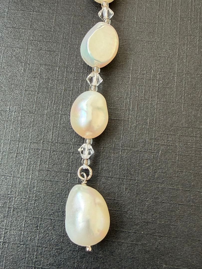 三越百貨店 本真珠 ホワイトパール ロングネックレス ラリエット 70㎝ 16㎜