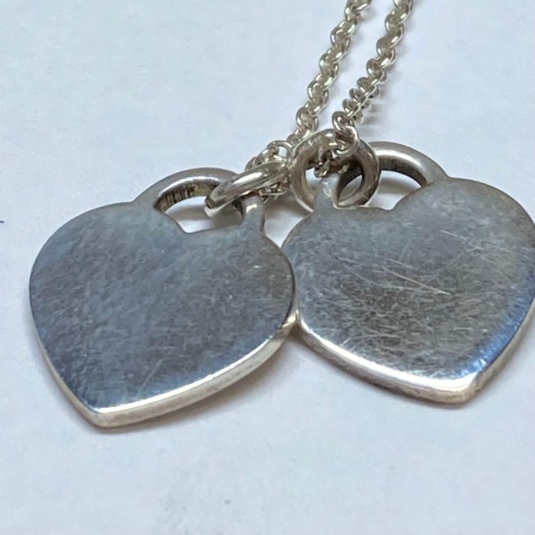 Tiffany&Co.ティファニーブルーダブルハートタグペンダントシルバー