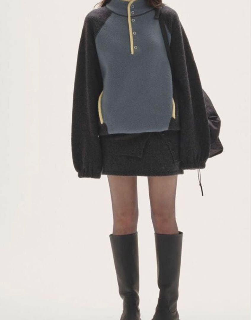 トゥデイフル　TODAYFUL レイヤードニットスカート チャコールグレー