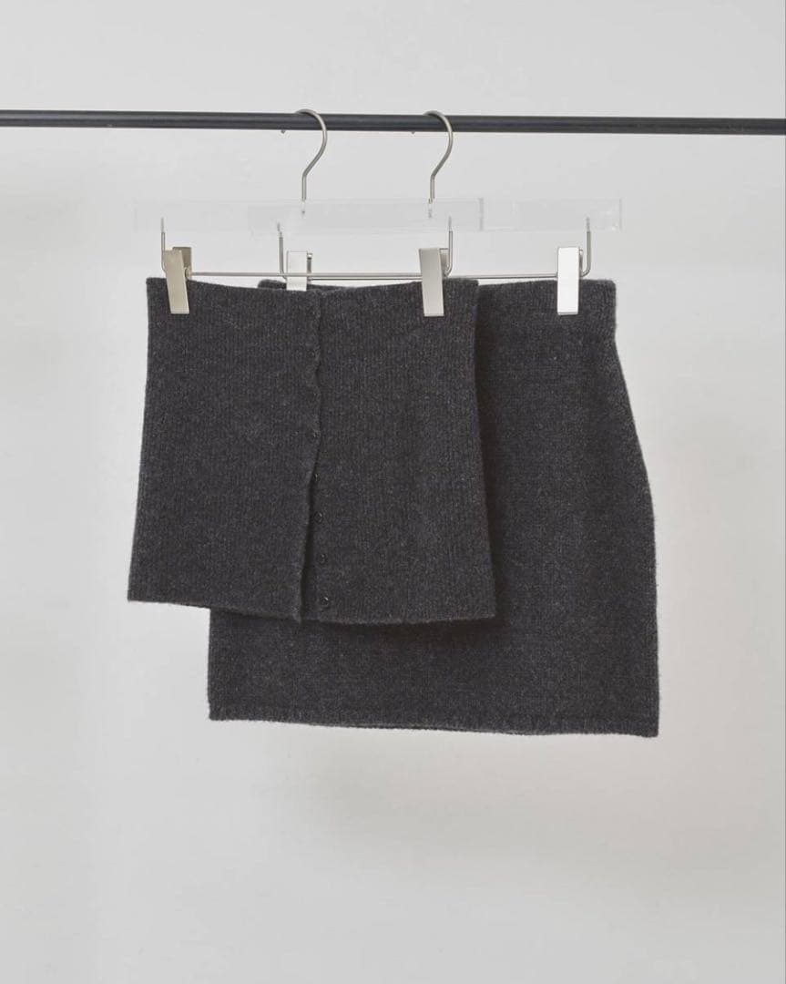 トゥデイフル　TODAYFUL レイヤードニットスカート チャコールグレー