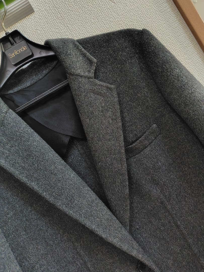 JOSEPH グレー チェスターコート 　カシミヤウール混合