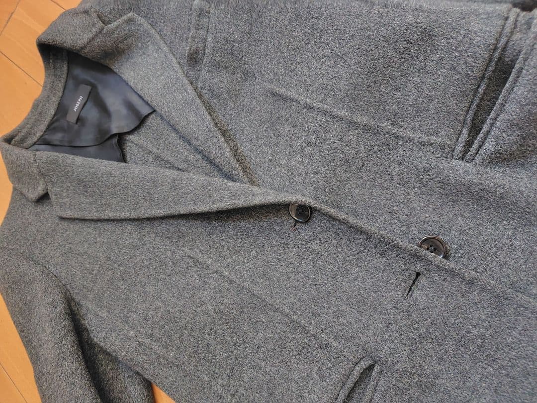 JOSEPH グレー チェスターコート 　カシミヤウール混合