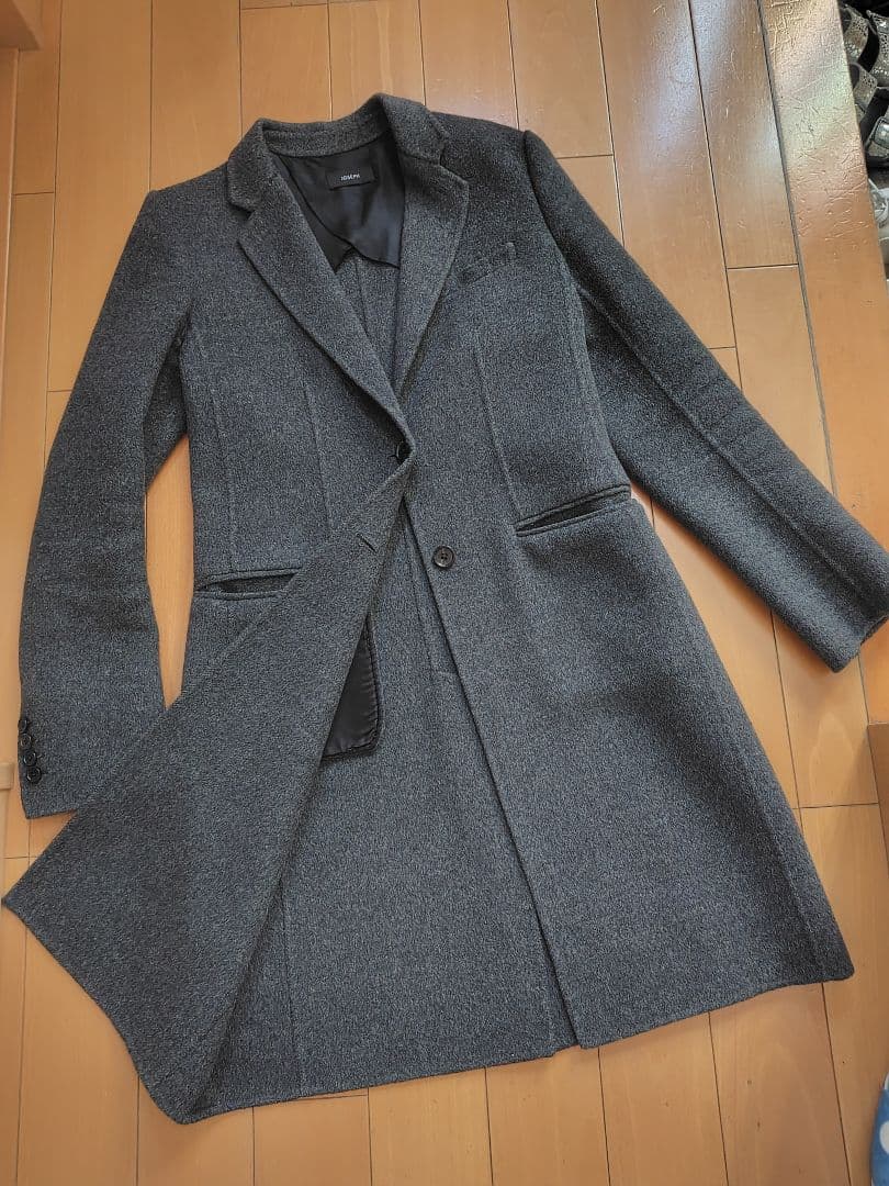 JOSEPH グレー チェスターコート 　カシミヤウール混合