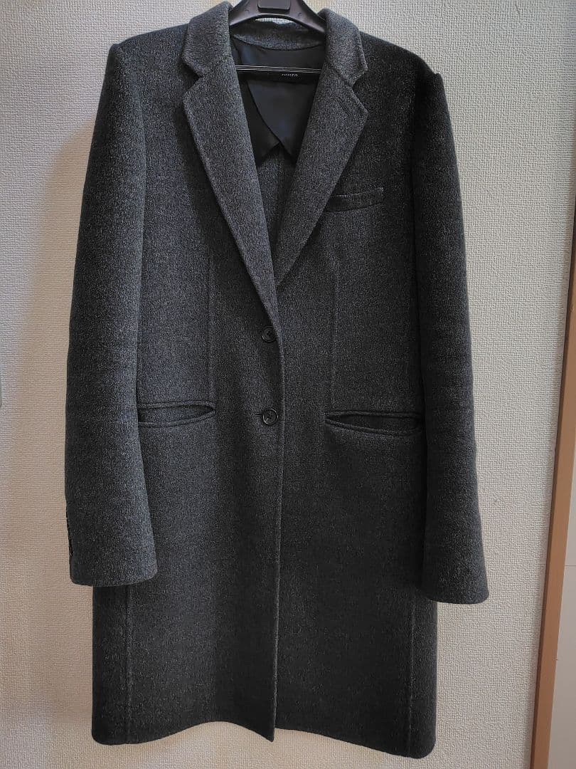 JOSEPH グレー チェスターコート 　カシミヤウール混合
