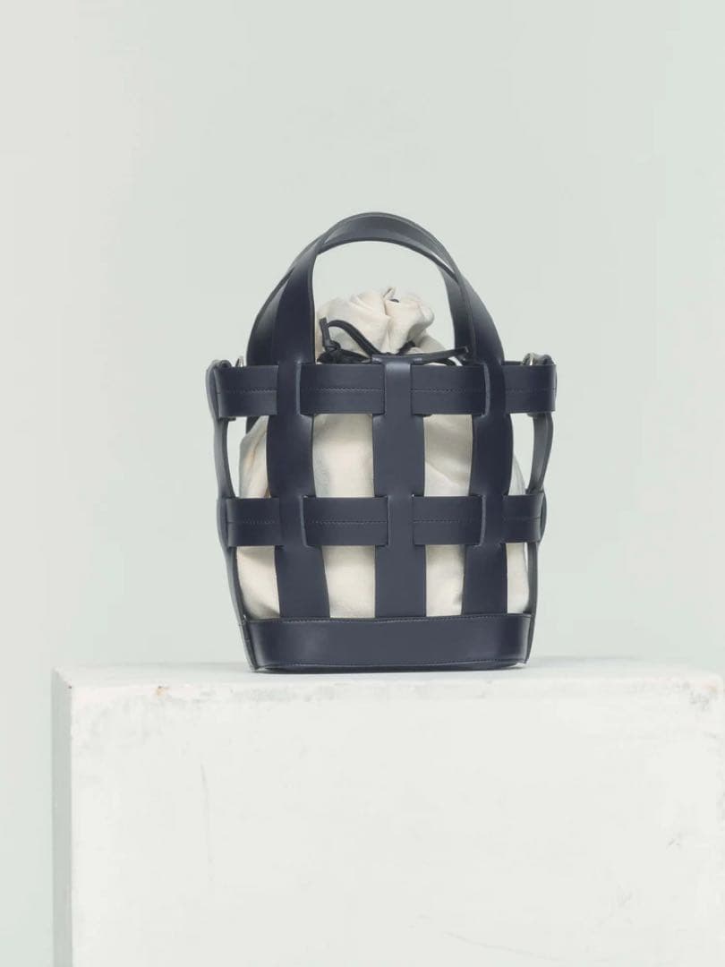 【新品未使用】BLUE×PALANG WOVEN BASKET BAG NAVY