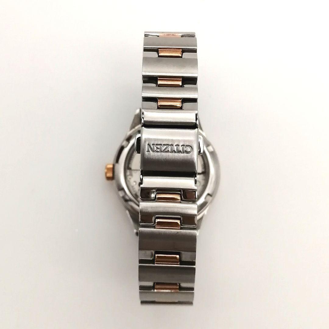 稼働✨シチズン　腕時計　メカニカル　スワロ　オープンハート　シェル文字盤　コンビ