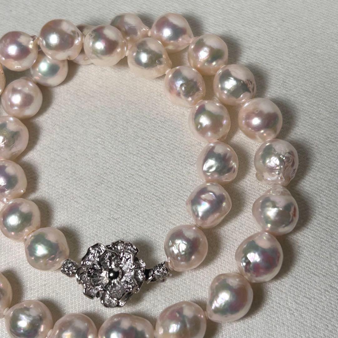 【テリ強✨超大珠】あこや本真珠 ネックレス バロック 9.4〜10.2mm