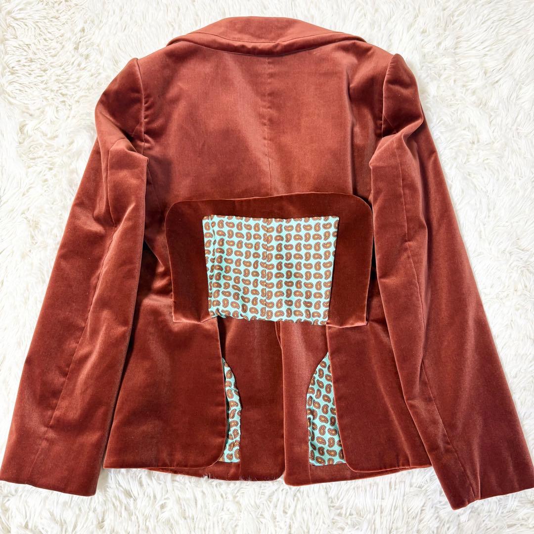 エトロ ベルベット ベロア ジャケット ペイズリー柄総裏地仕様 シルク混 42