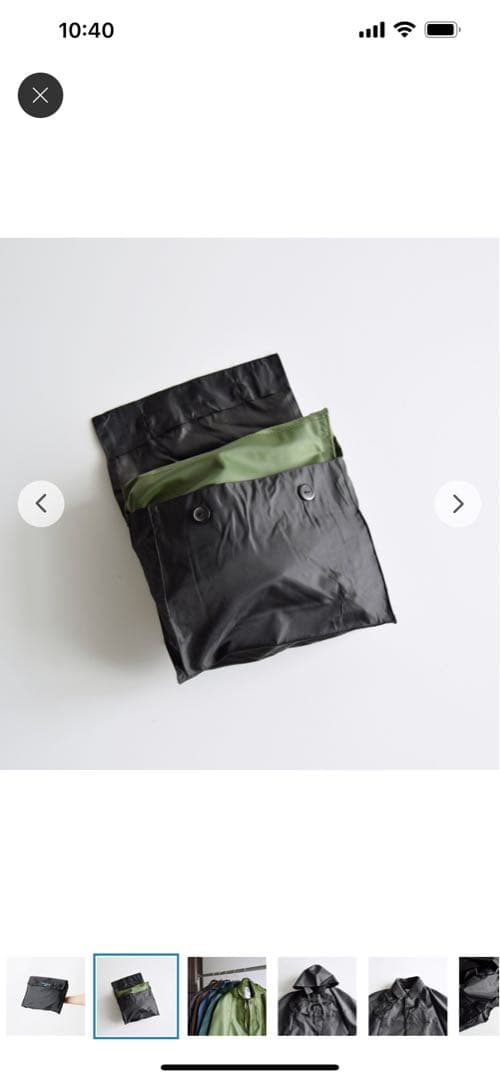 お値下げ　新品キナリノモールフード付きロングコート オリーブグリーンレインコート