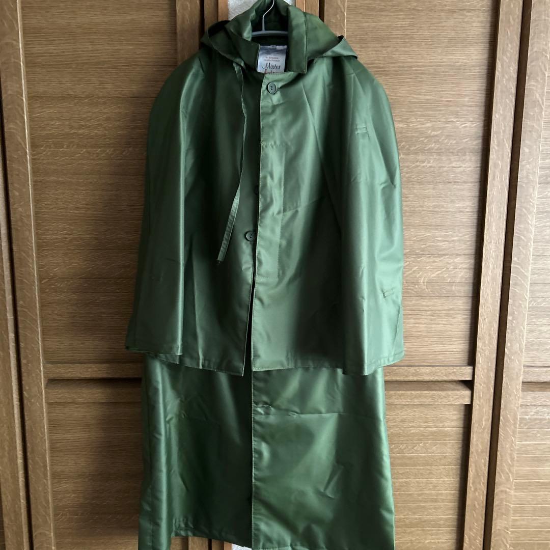 お値下げ　新品キナリノモールフード付きロングコート オリーブグリーンレインコート