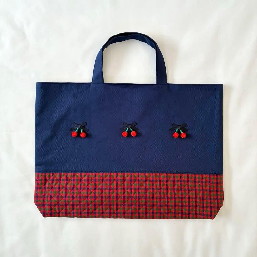 ファミリア風　さくらんぼ　レッスンバッグ　上履き入れ　お着替え袋　3点セット