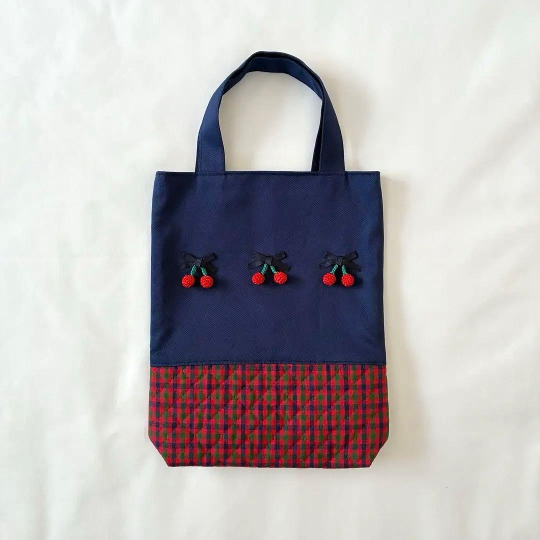 ファミリア風　さくらんぼ　レッスンバッグ　上履き入れ　お着替え袋　3点セット