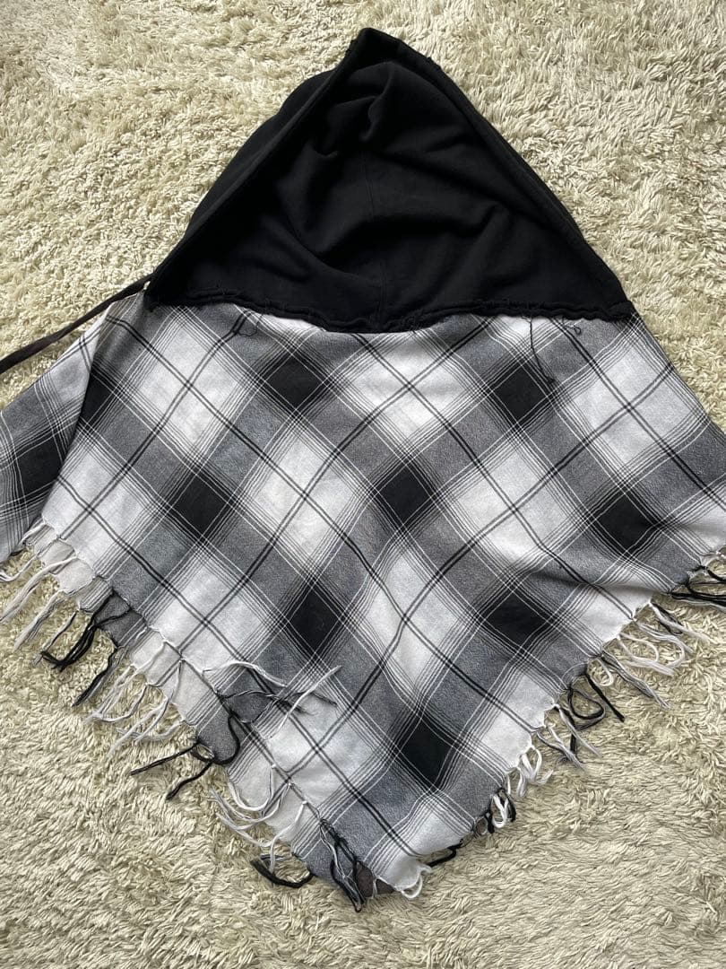 himagogo フード付きチェックスカーフ