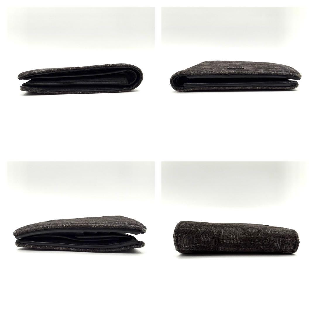 美品　Christian Dior 二つ折り財布 ブラック　トロッター　ロゴ入り