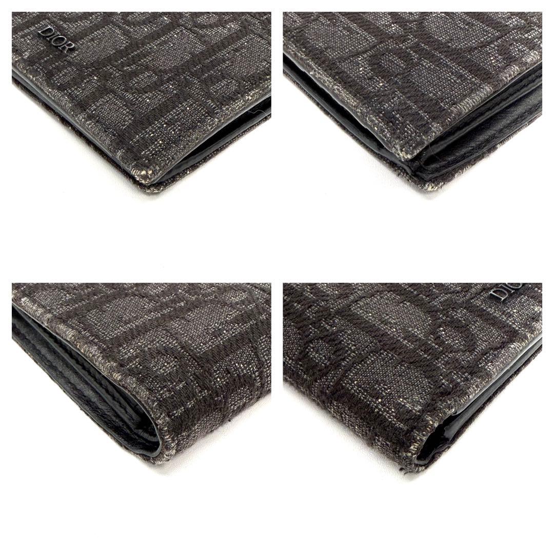 美品　Christian Dior 二つ折り財布 ブラック　トロッター　ロゴ入り