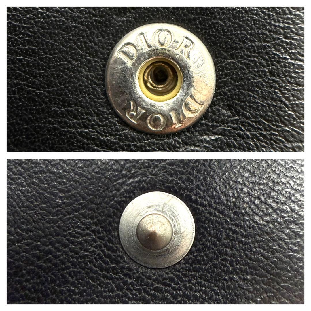 美品　Christian Dior 二つ折り財布 ブラック　トロッター　ロゴ入り