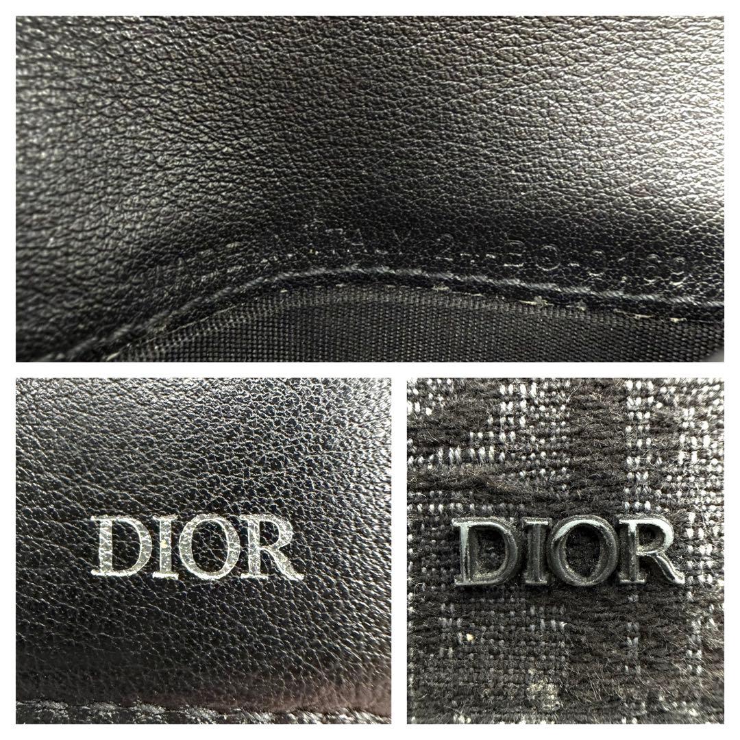 美品　Christian Dior 二つ折り財布 ブラック　トロッター　ロゴ入り