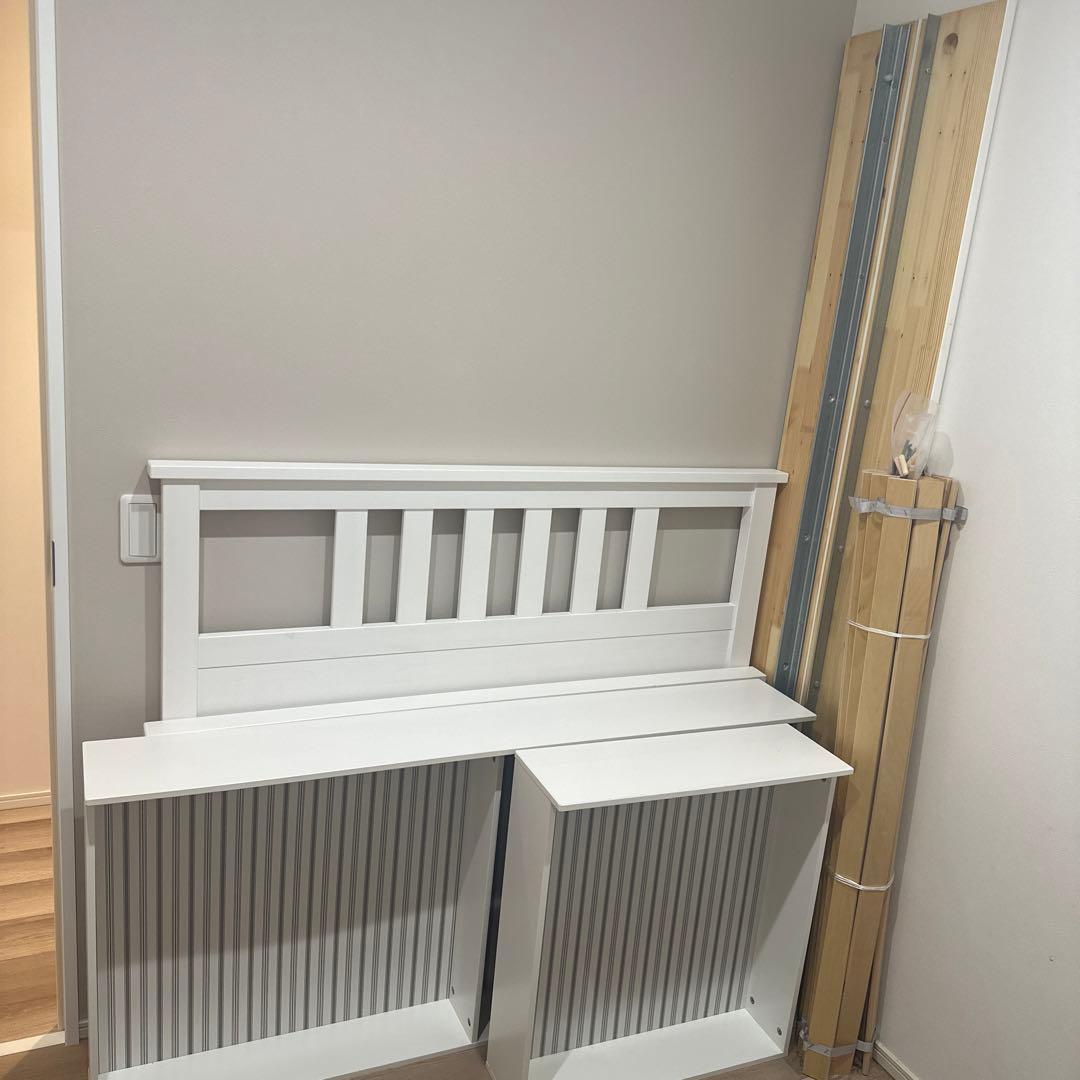 2月掲載終了【IKEA/HEMNES】引き取り限定‼︎ベッドフレーム&他2点