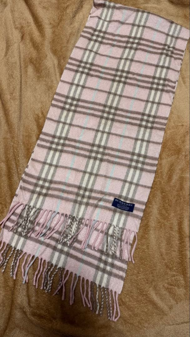 希少　BURBERRY ノバチェック カシミア マフラー ピンク