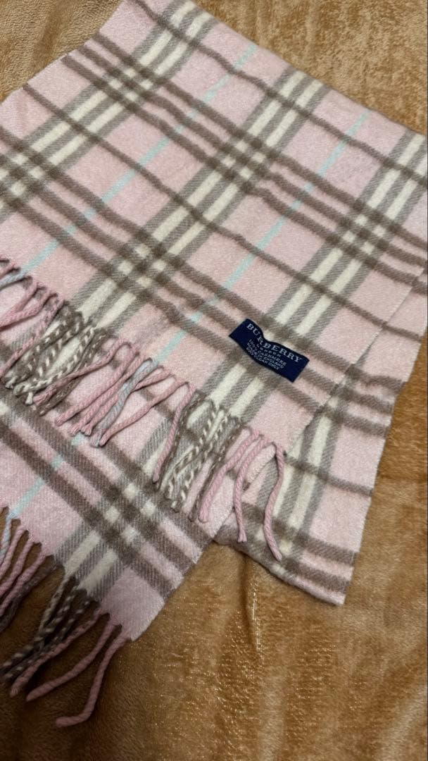 希少　BURBERRY ノバチェック カシミア マフラー ピンク