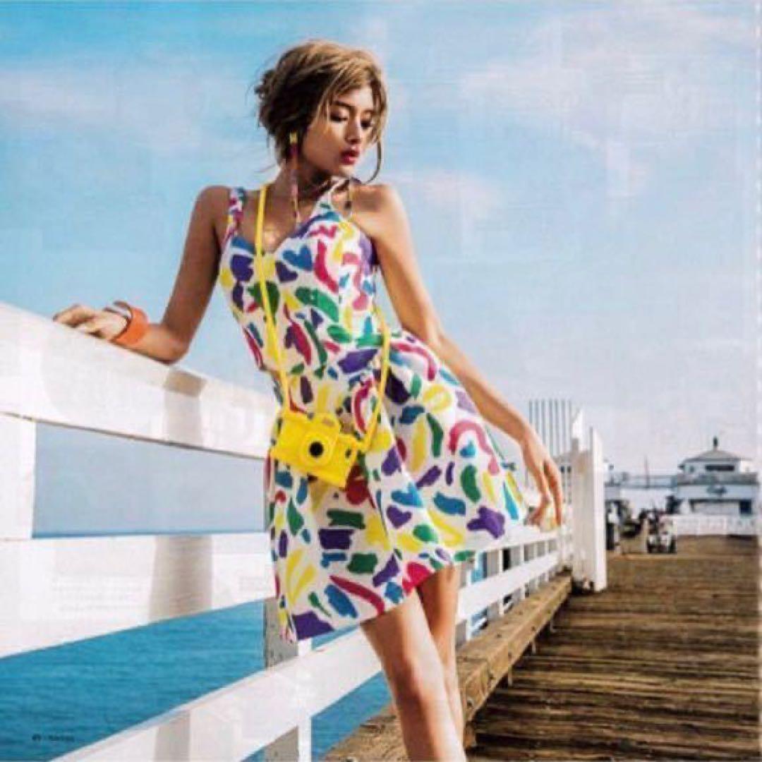 【MOSCHINO COUTURE！】 マルチカラー レトロ プリント スカート