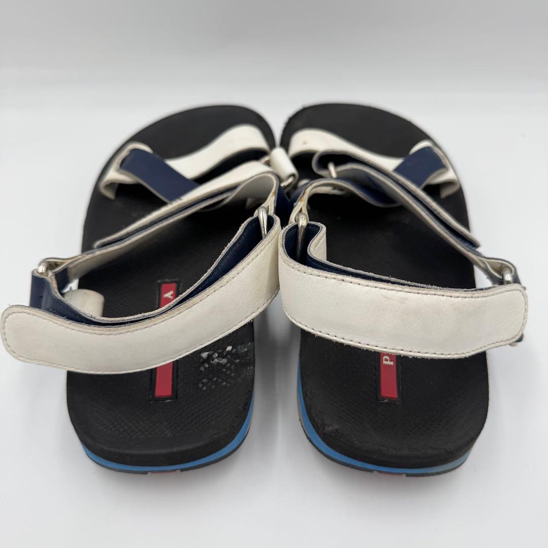 美品　プラダスポーツ　メンズ　クロスサンダル　ロゴ　ベルト