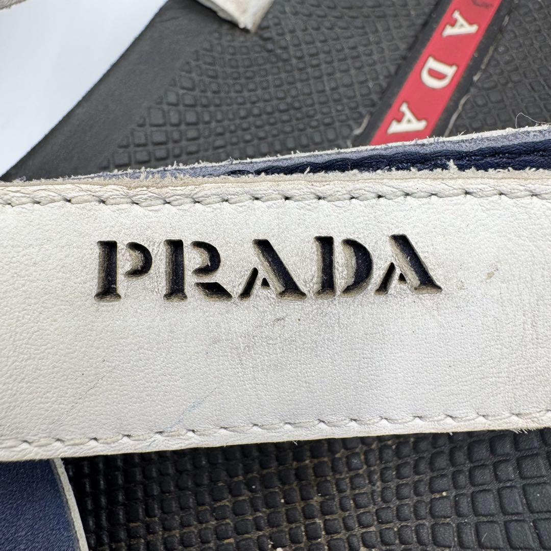 美品　プラダスポーツ　メンズ　クロスサンダル　ロゴ　ベルト