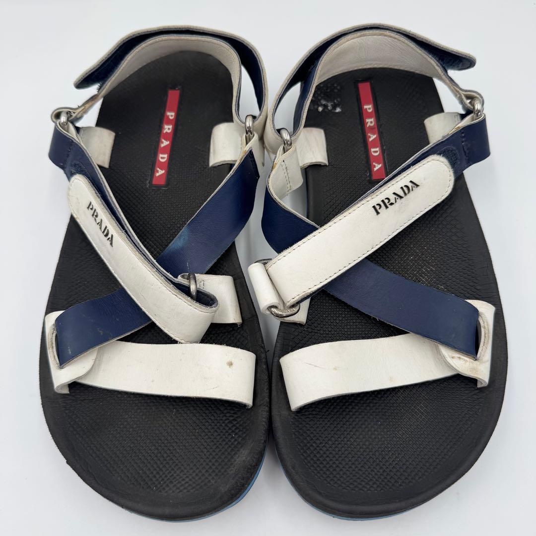 美品　プラダスポーツ　メンズ　クロスサンダル　ロゴ　ベルト