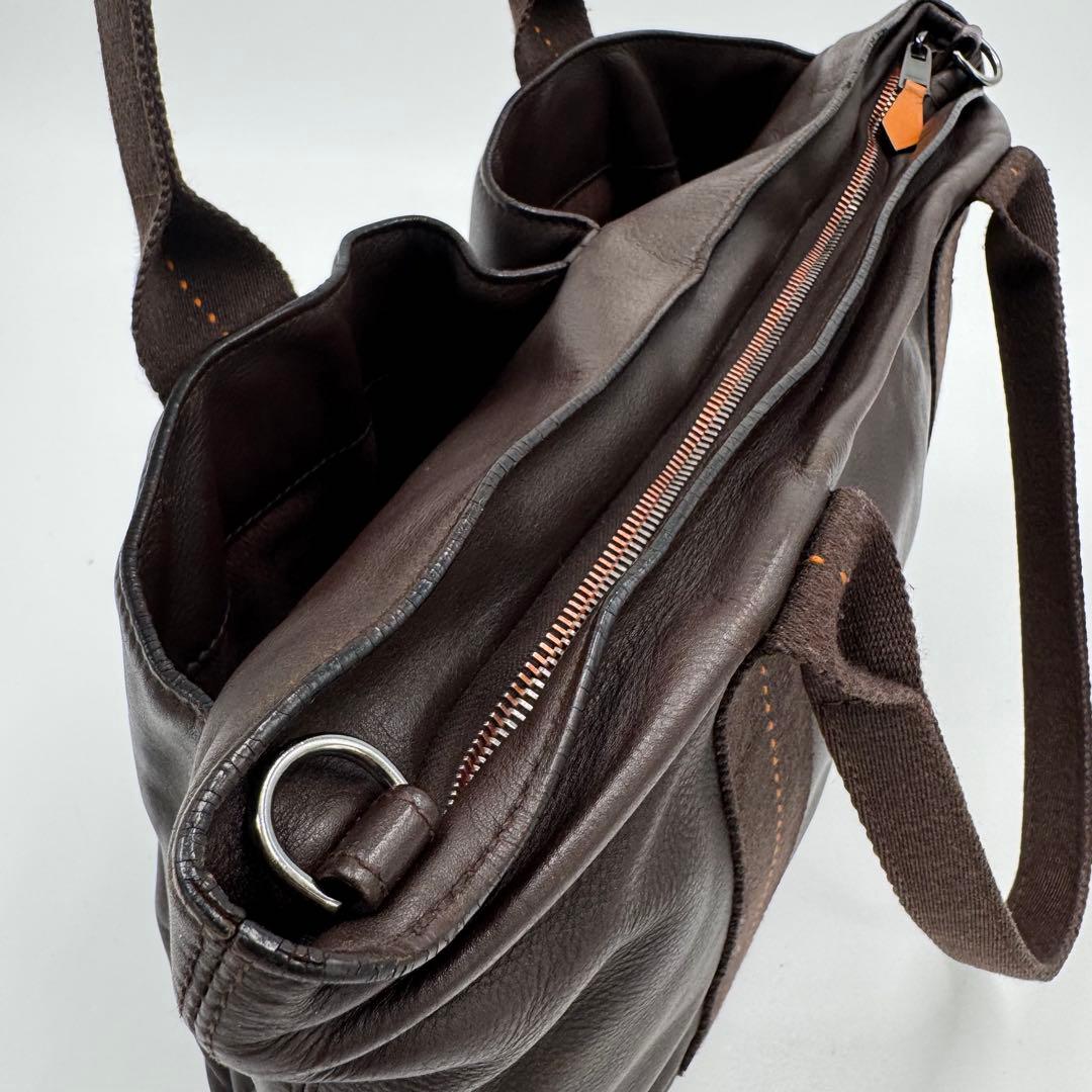 エルメス キャラバンオリゾンタルPM ヴォーデルマ レザー トートバッグ 肩掛け