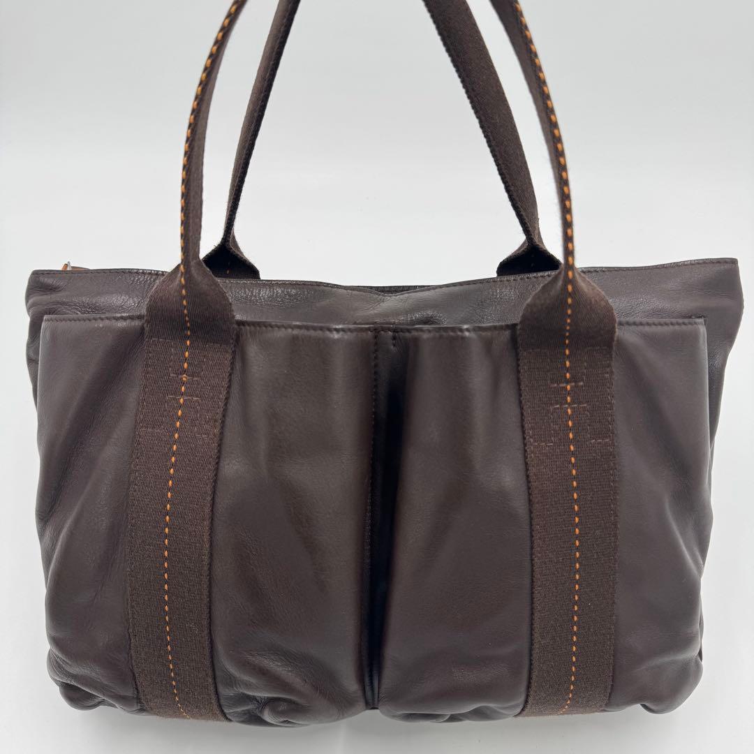 エルメス キャラバンオリゾンタルPM ヴォーデルマ レザー トートバッグ 肩掛け