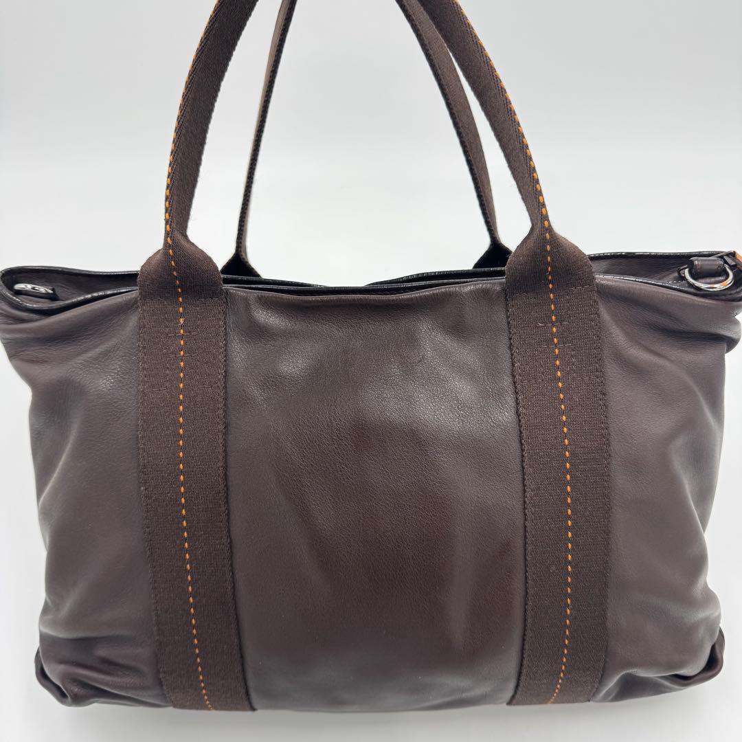 エルメス キャラバンオリゾンタルPM ヴォーデルマ レザー トートバッグ 肩掛け