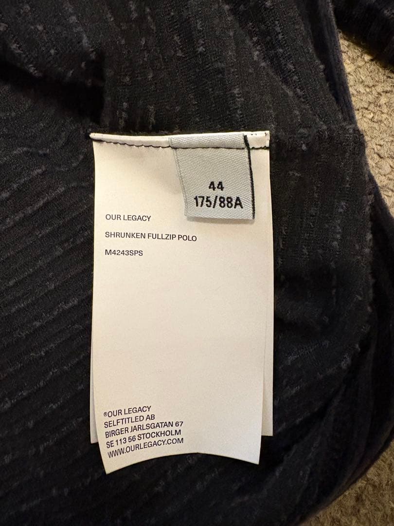トップス OURLEGACY SHUNKEN FULLZIP POLO 44