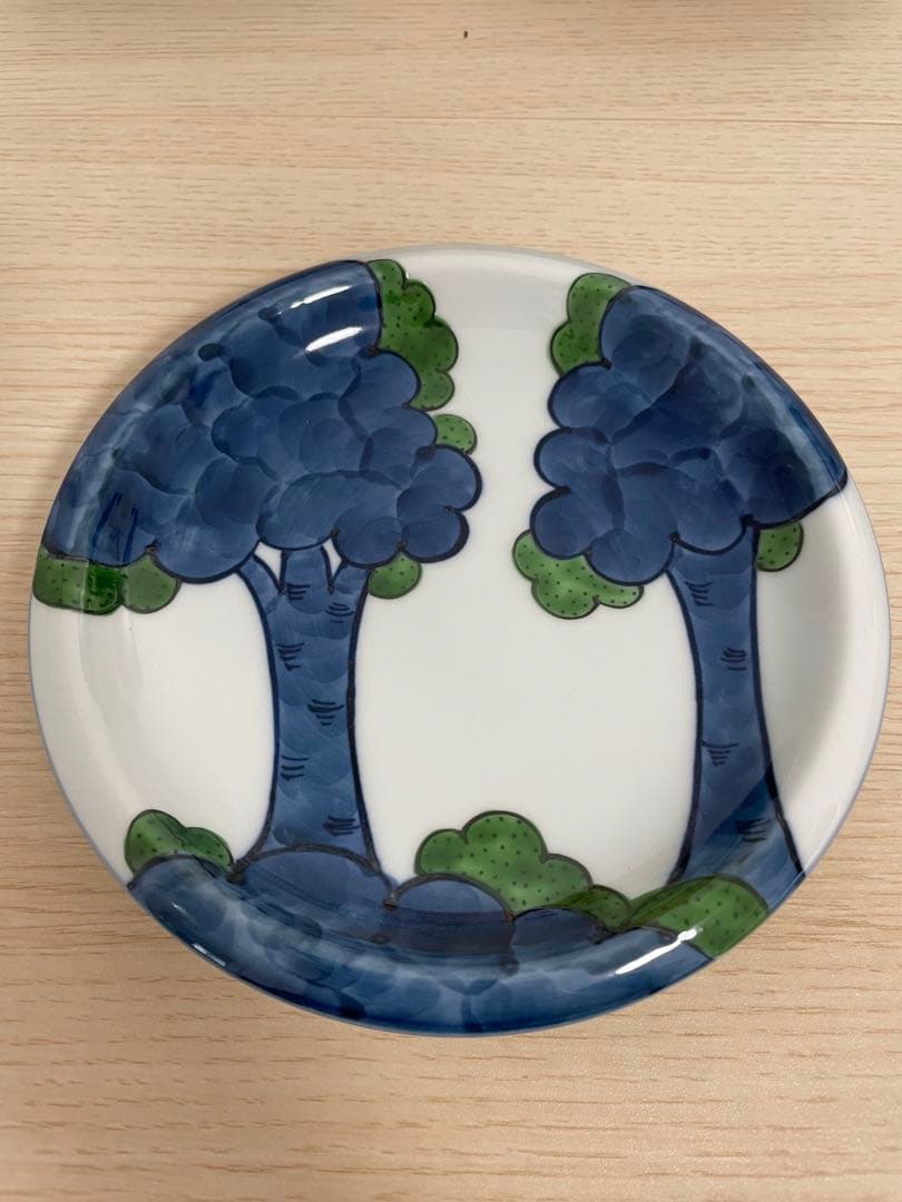 源右衛門窯　染錦大樹　銘々皿揃