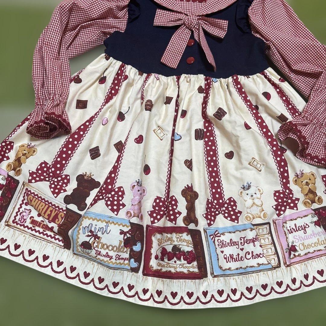 Shirley Temple♡くまチョコレートプリントワンピース【110㎝】