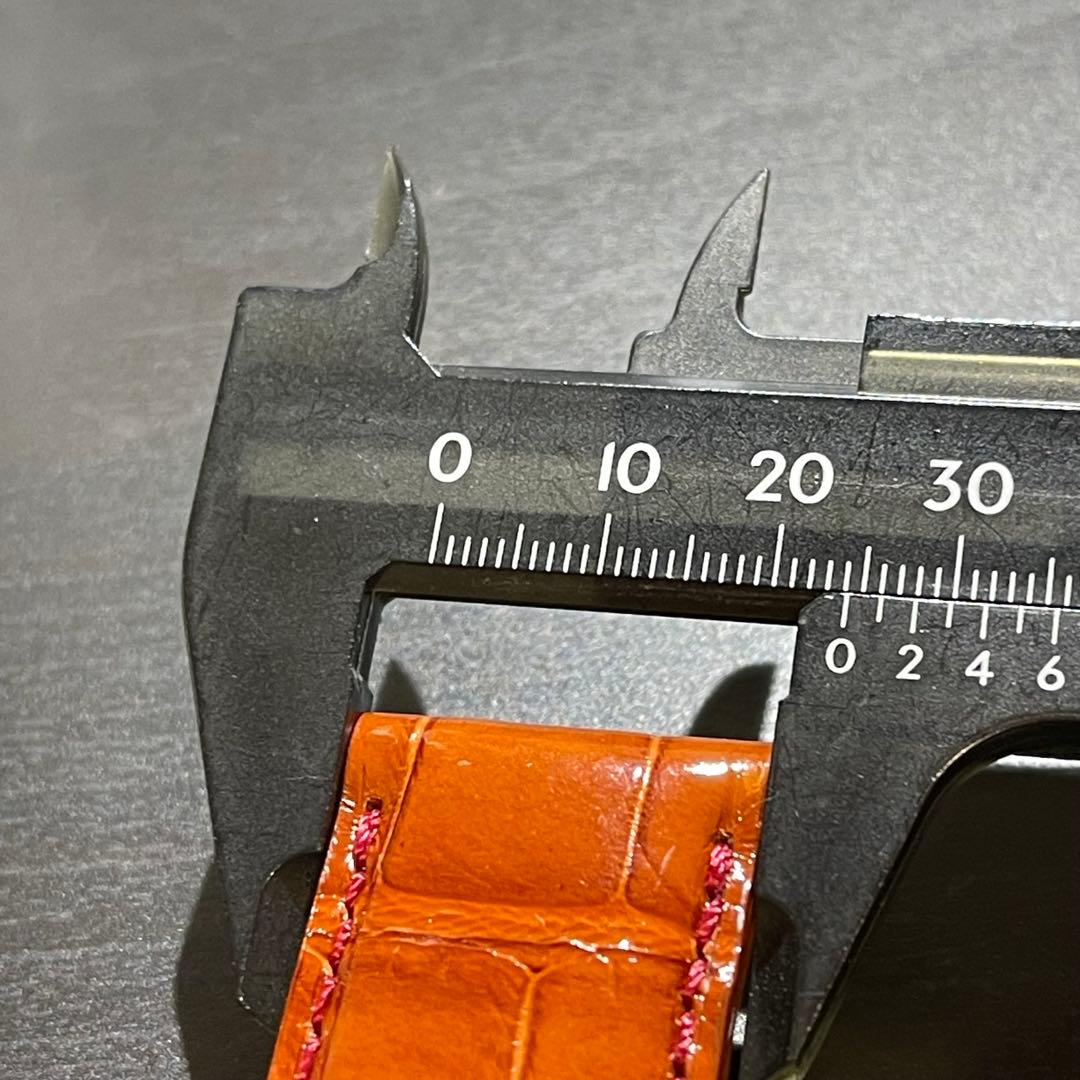 ジャンルソー JEAN ROUSSEAU レザーベルト オレンジ 24ミリ