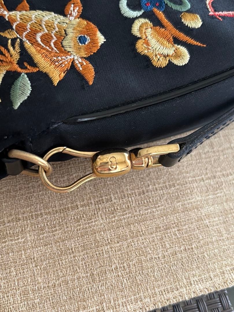 Dior アクセサリーポーチ サドルバッグ 刺繍 ディオール ヴィンテージ 金魚