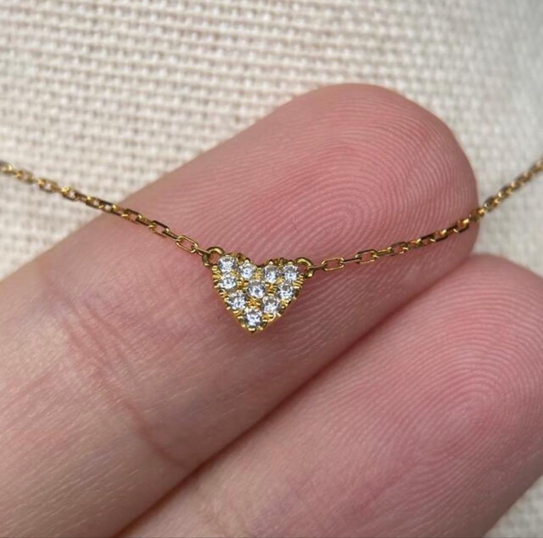 2点セット　アーカー AHKAH ハート ネックレス K18イエローゴールド