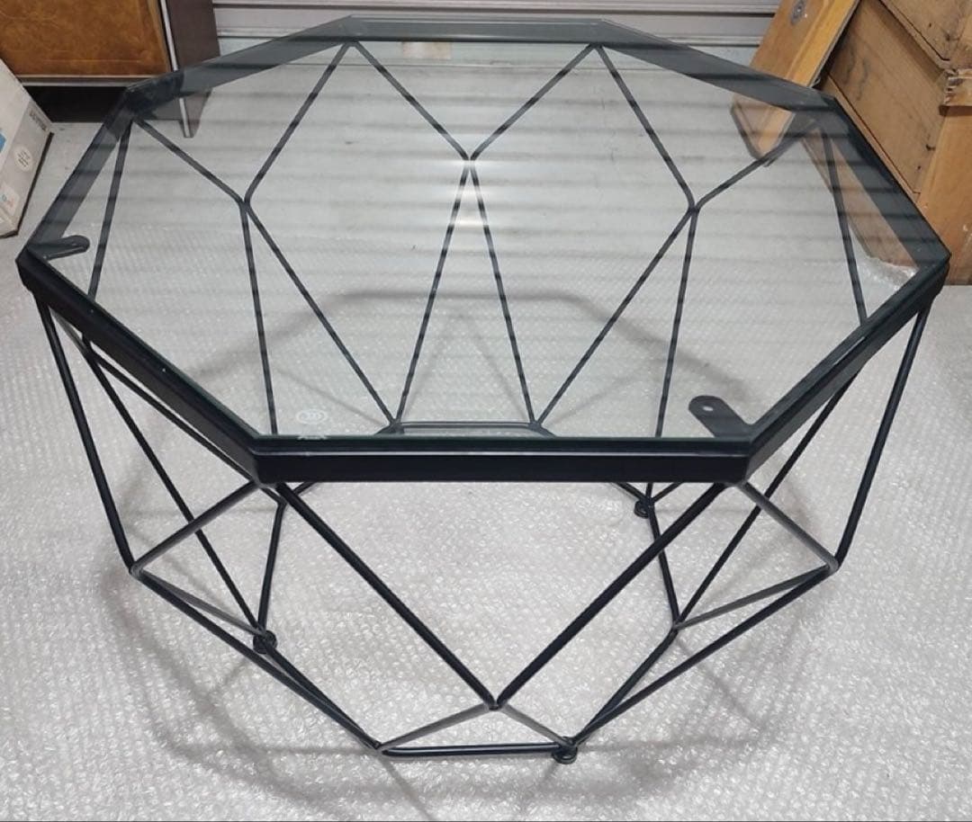 7610様_10/17購入予定 ジオメトリックデザイン 八角形ガラステーブル