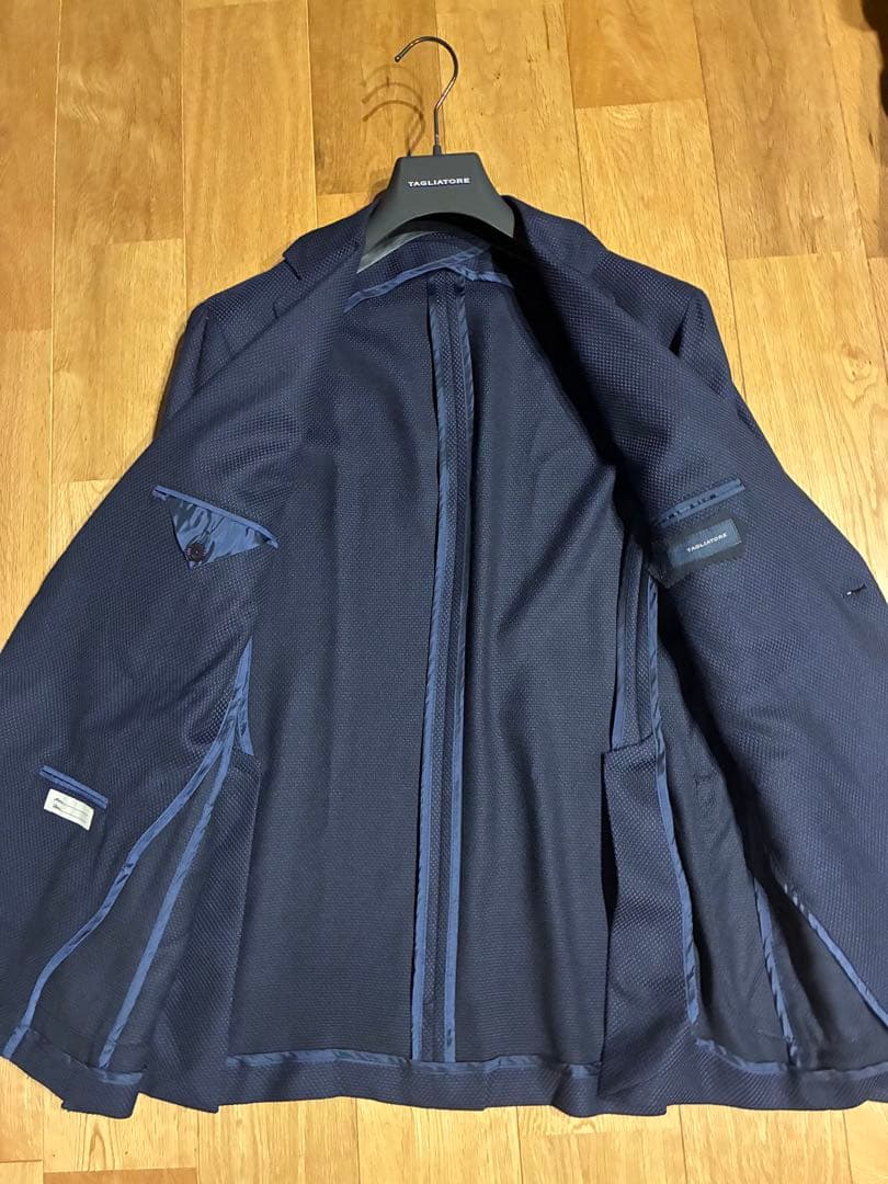 TAGLIATORE タリアトーレ　カシミヤ混 ホップサック ネイビーブレザー