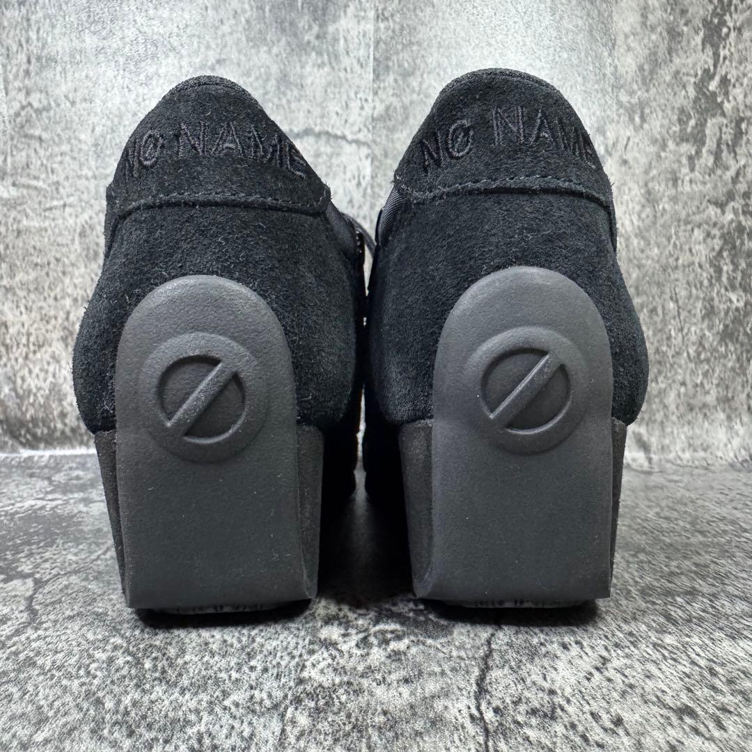 【新品未使用】ノーネーム ウェッジソール スニーカー 38 ブラック スエード