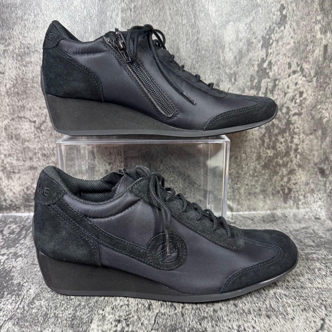 【新品未使用】ノーネーム ウェッジソール スニーカー 38 ブラック スエード
