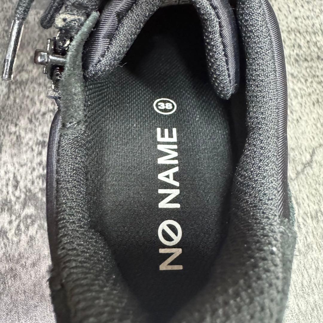 【新品未使用】ノーネーム ウェッジソール スニーカー 38 ブラック スエード