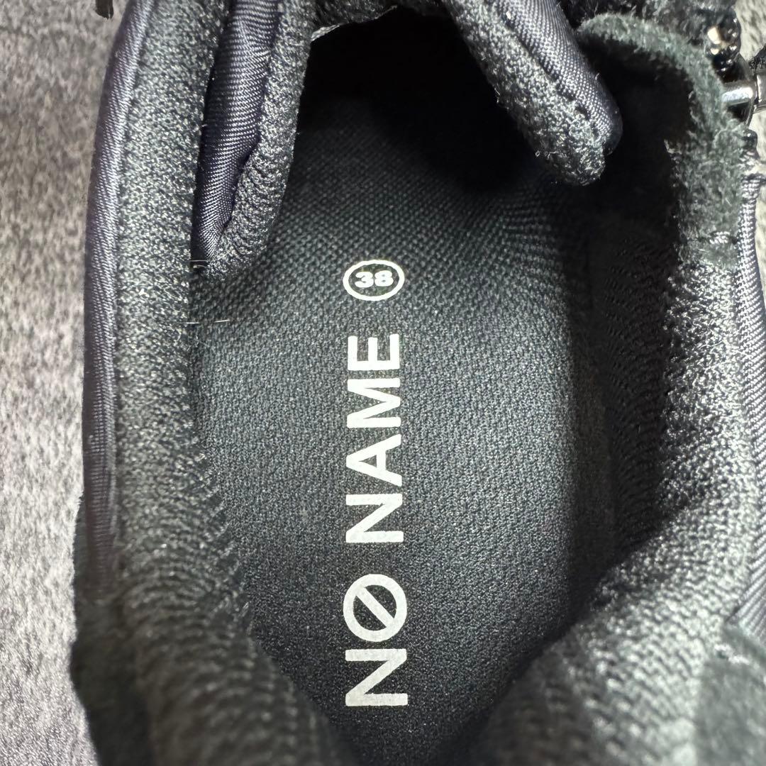 【新品未使用】ノーネーム ウェッジソール スニーカー 38 ブラック スエード