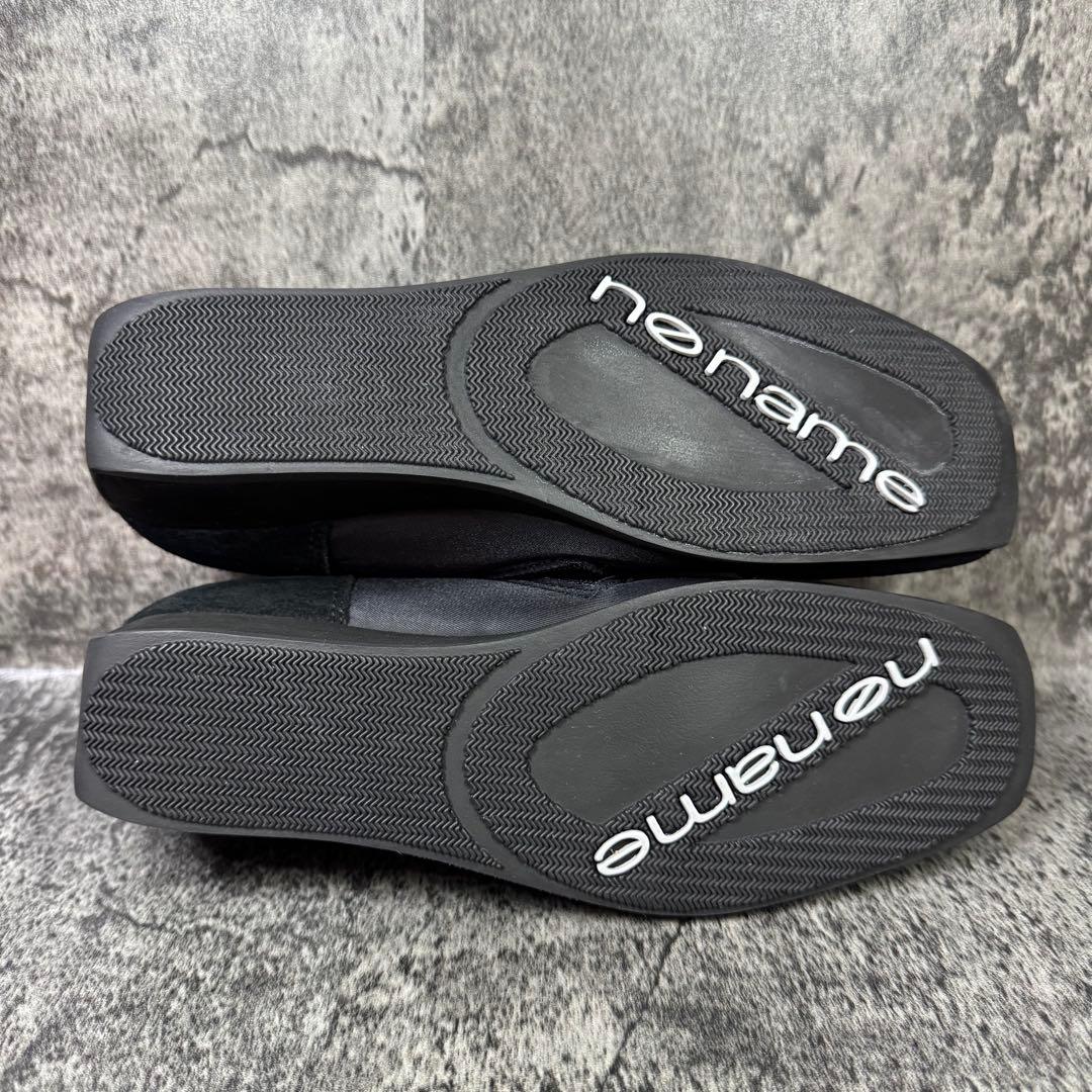 【新品未使用】ノーネーム ウェッジソール スニーカー 38 ブラック スエード