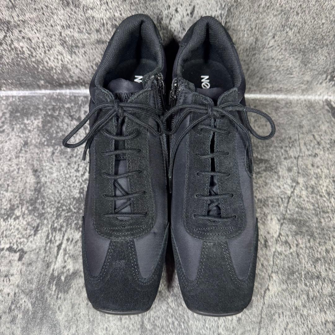 【新品未使用】ノーネーム ウェッジソール スニーカー 38 ブラック スエード
