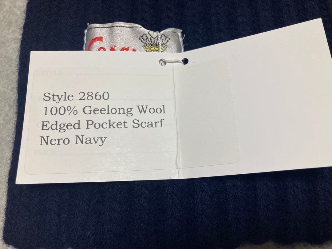 生*げ様 【新品】corgi ジーロンウール ポケットマフラー ネイビー